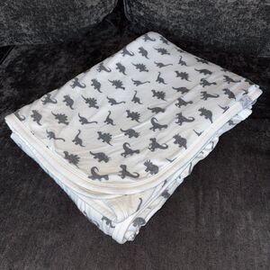 Copper Pearl Black White Dinosaur Stripe Baby Blanket Thick Rayon Stretchy